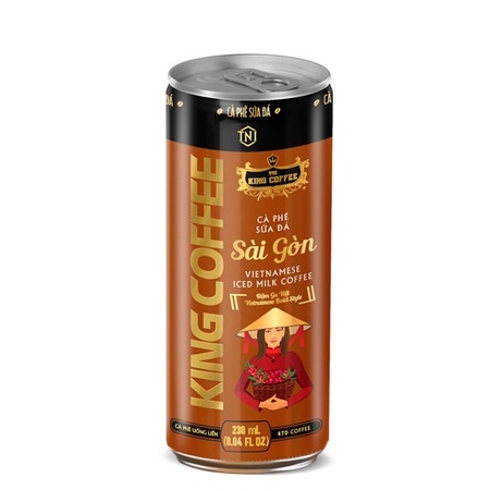 Combo 6 lon Cà Phê sữa đá Sài Gòn đậm gu Việt - Lon 238ml - Lốc 6 Lon - Đậm gu vị cà phê sữa đá truyền thống