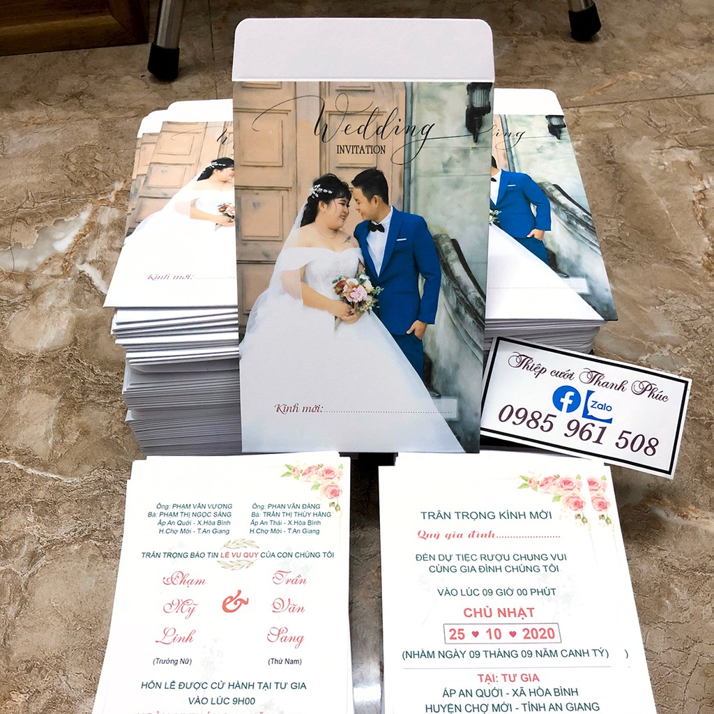 THIỆP CƯỚI PHONG BÌ IN ẢNH VIP
