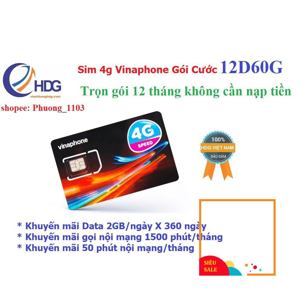 MIỄN PHÍ 1 NĂM – Sim 4g vinaphone gói cước Đỉnh 60 (60gb/tháng nghe gọi miễn phí) Có Video kèm test tốc độ