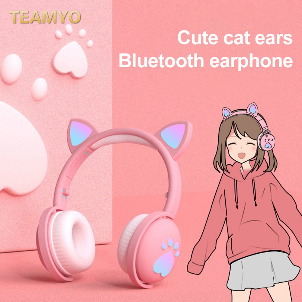 Tai nghe chụp tai không dây bluetooth BK1 chống tiếng ồn hình tai mèo đáng yêu tích hợp micro cao cấp | BigBuy360 - bigbuy360.vn