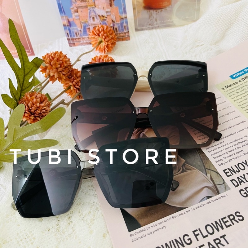 Mắt kính râm thời trang Hàn Quốc chống tia UV gọng lục giác cá tính cho nữ