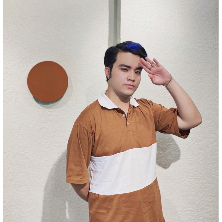 Áo Thun Polo Unisex Phối 2 Màu Chất Thun Cotton Cao Cấp Phong Cách Hàn Quốc Mr Smile 99 Shop
