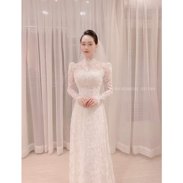 ÁO DÀI CÔ DÂU REN DỆT NỔI🎀REN HOA SANG TRỌNG CHO CÔ DÂU NGÀY ĂN HỎI