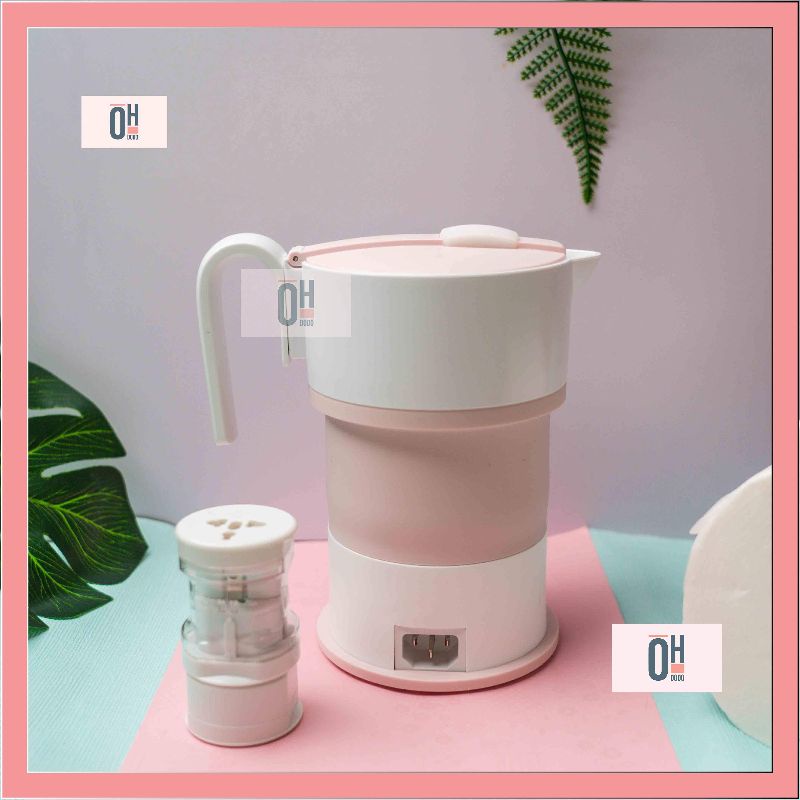 Ấm siêu tốc gấp gọn Supor 600ml màu hồng