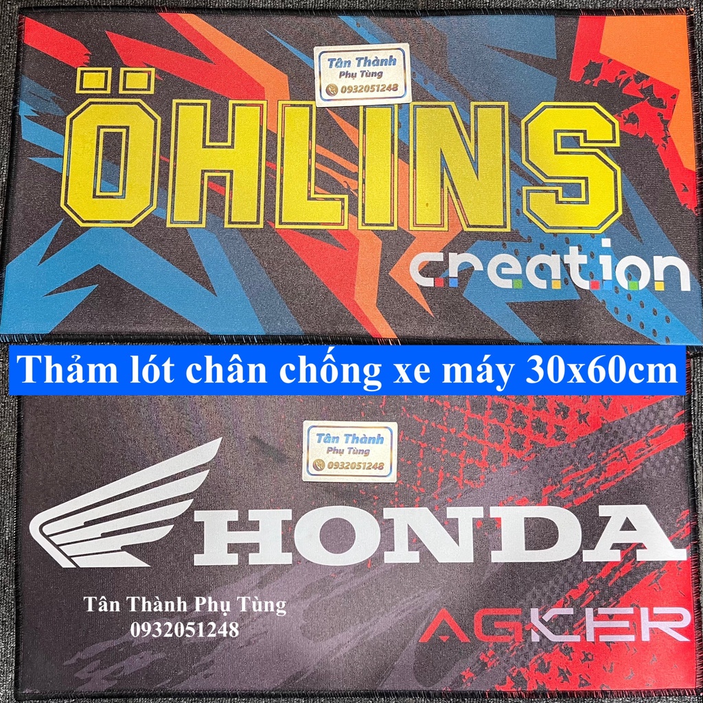 Thảm lót chân chống xe máy 30x60cm chống trầy ( mẫu lớn)