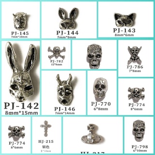 Charm đầu thỏ ma mị,đầu lâu nail