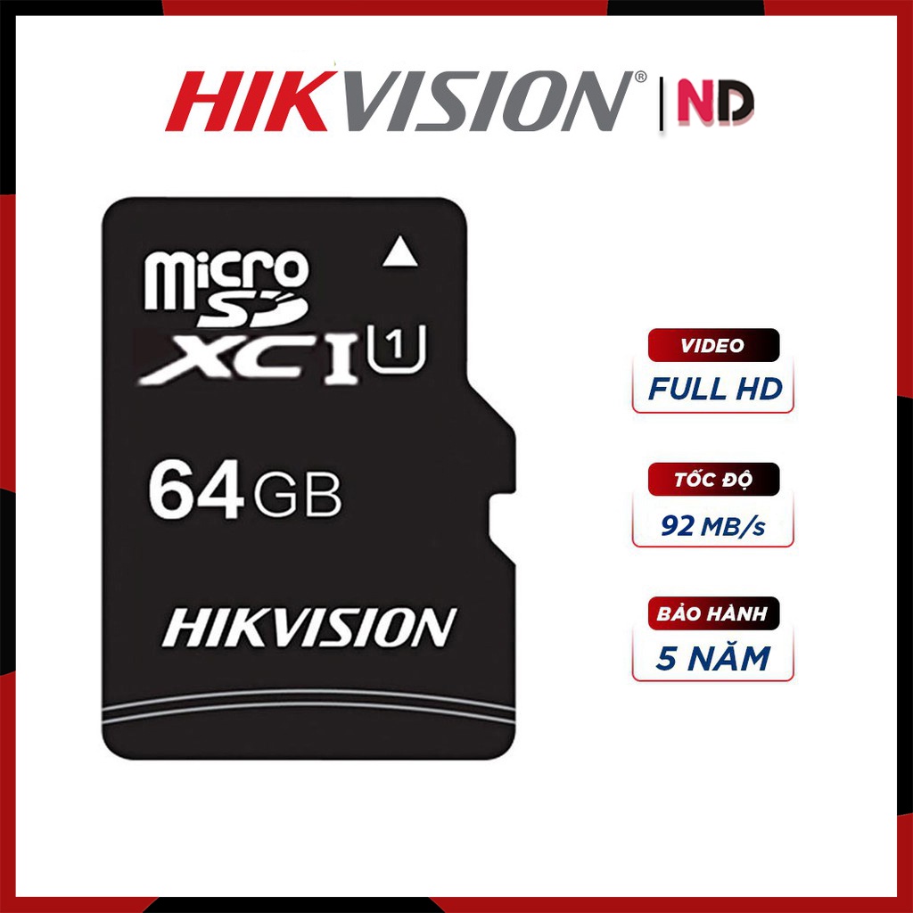 Thẻ Nhớ Micro SD HIKVISION 32GB/64GB Speed 92MB/s HS-TF-C1 - Hàng Chính Hãng