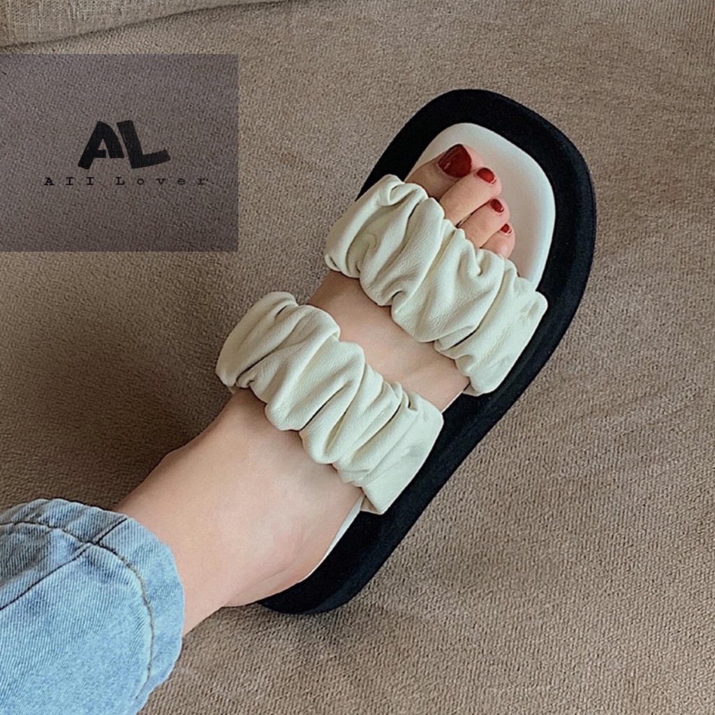 DÉP NỮ ALI LOVER - DÉP XUỒNG QUAI NHÚN - XUỒNG NỮ QUAI NGANG - DÉP LÊ MŨI VUÔNG 3 PHÂN - DÉP BÁNH MÌ -  AD220403