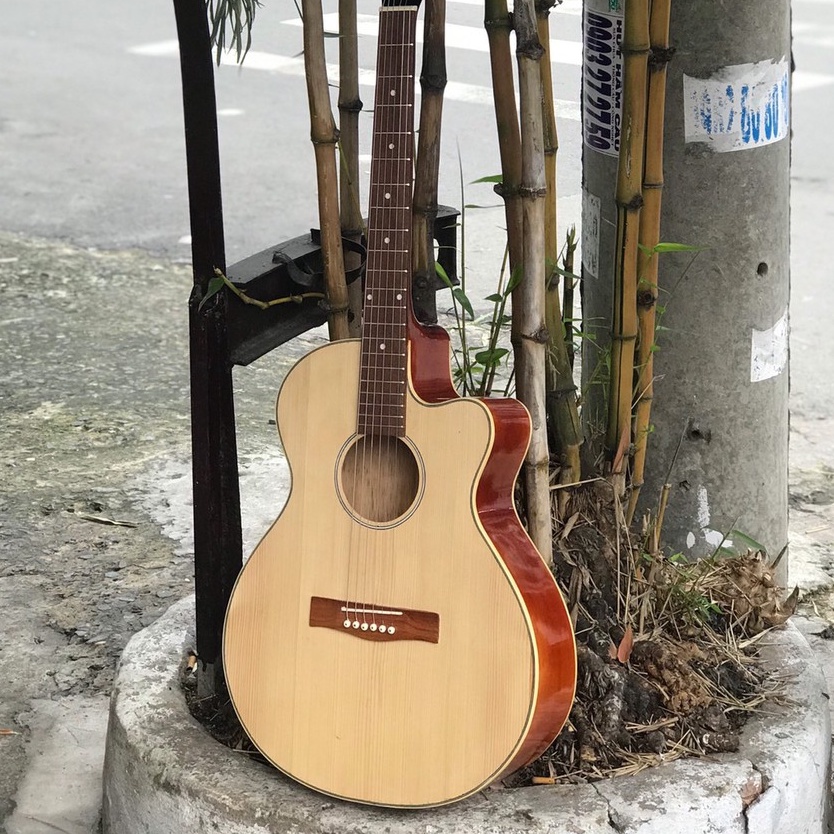 Đàn guitar acoustiC SV-A1 - Đàn gỗ thông có ty chống cong - Bảo hành 1 năm - Tặng phụ kiện