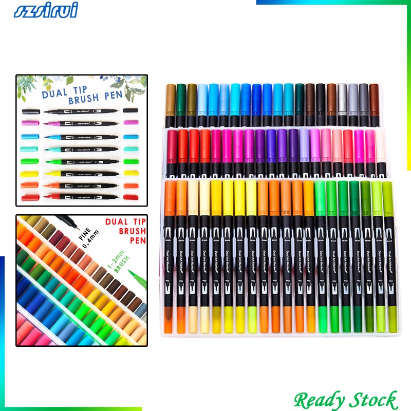 Set 60 / 100 Bút Lông Màu Hai Đầu Dùng Vẽ Tranh