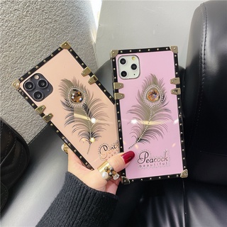 Thời Trang Ốp Điện Thoại Hình Vuông Đính Kim Cương Giả Cho iphone 14 13 12 pro max 11 pro max xs xr 6 6s 8 7plus