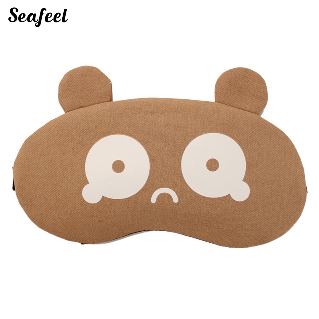 Miếng Bịt Mắt Chất Liệu Cotton Lanh Họa Tiết Biểu Tượng Cảm Xúc Dễ Thương Vui Nhộn