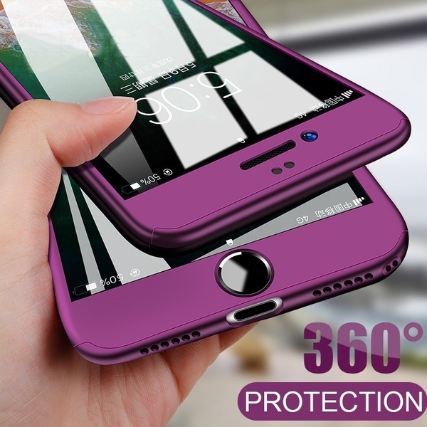 Ốp Lưng Kèm Kính Cường Lực Bảo Vệ Toàn Diện 360 Độ Cho Iphone X Xs Max Xr 8 6 6s 7 Plus 5 5s Se