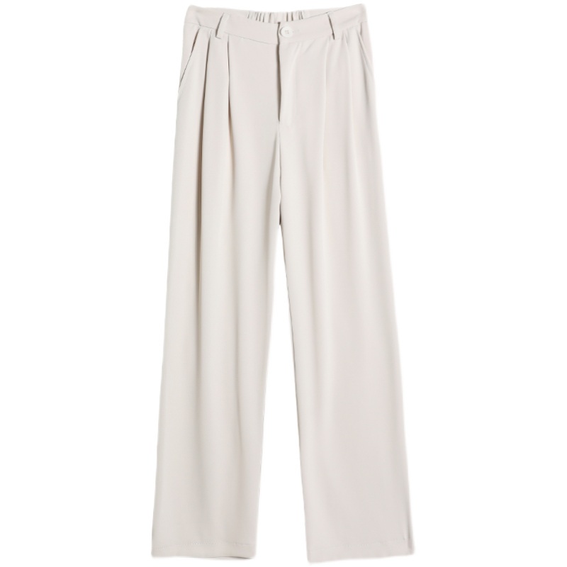 Quần dài SUXI dáng rộng lưng cao màu trơn đơn giản thời trang dành cho nữ