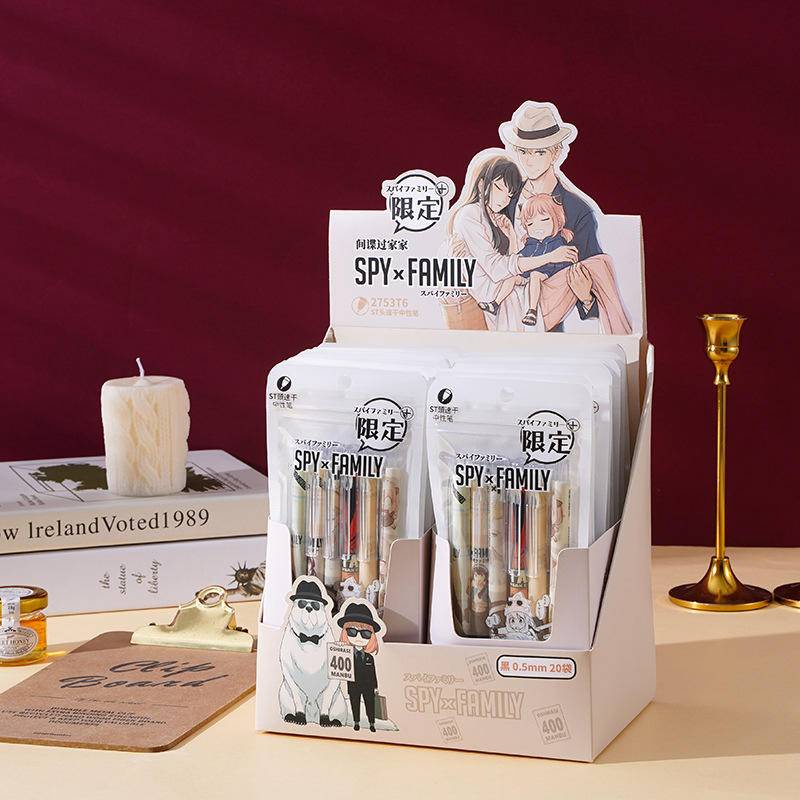 Set 6 Bút Mực Gel Họa Tiết Anime SPYxFAMILY Forger Anya Forger Yor Forger Dễ Thương