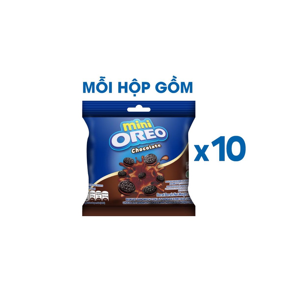 [Giảm 10K cho đơn từ 99K] Combo 2 Hộp Bánh Oreo Mini Chocolate 204g/hộp