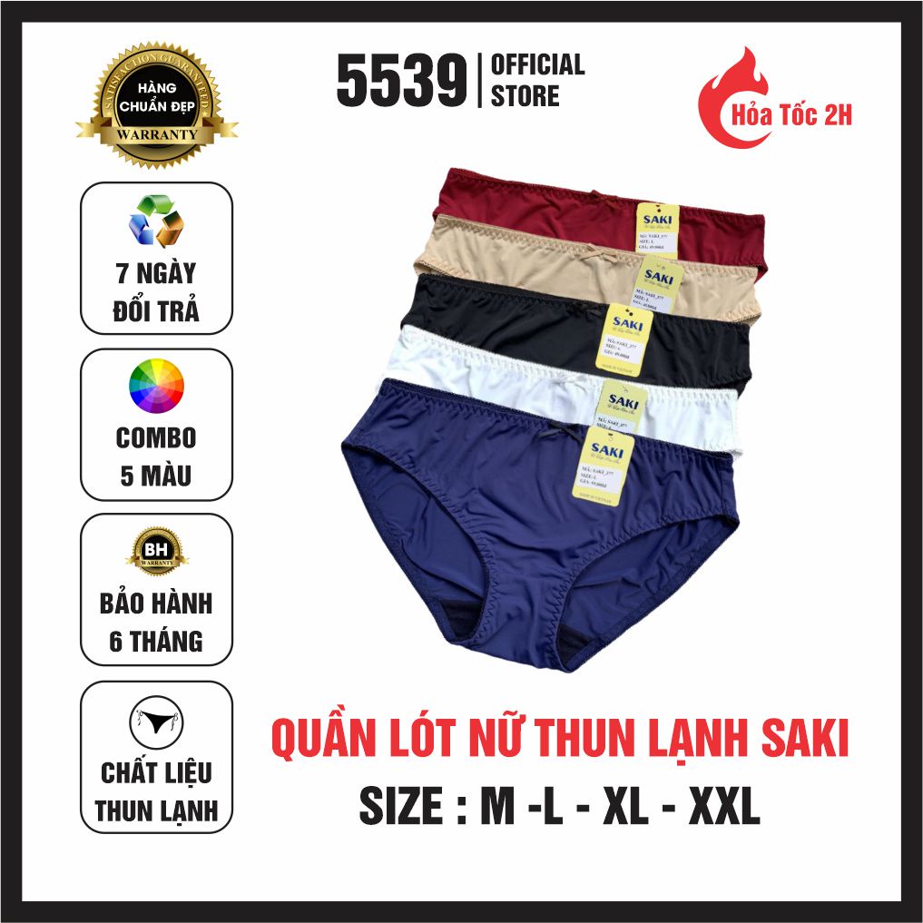 Quần lót nữ thun lạnh trơn bóng cao cấp Saki nhiều màu co giản tốt mặc thoải mái dễ phối đồ  - Shop 5539