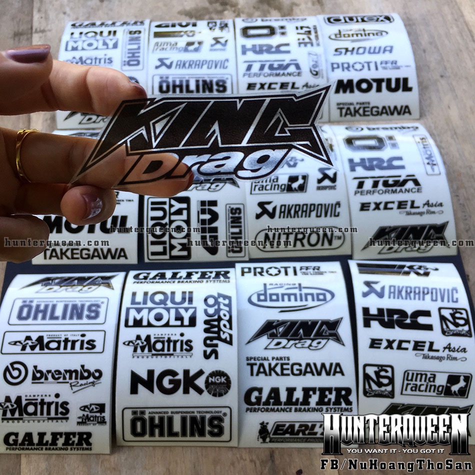 Logo trong suốt đủ kiểu. Decal cao cấp chống nước, không bay màu. Hình dán trang trí