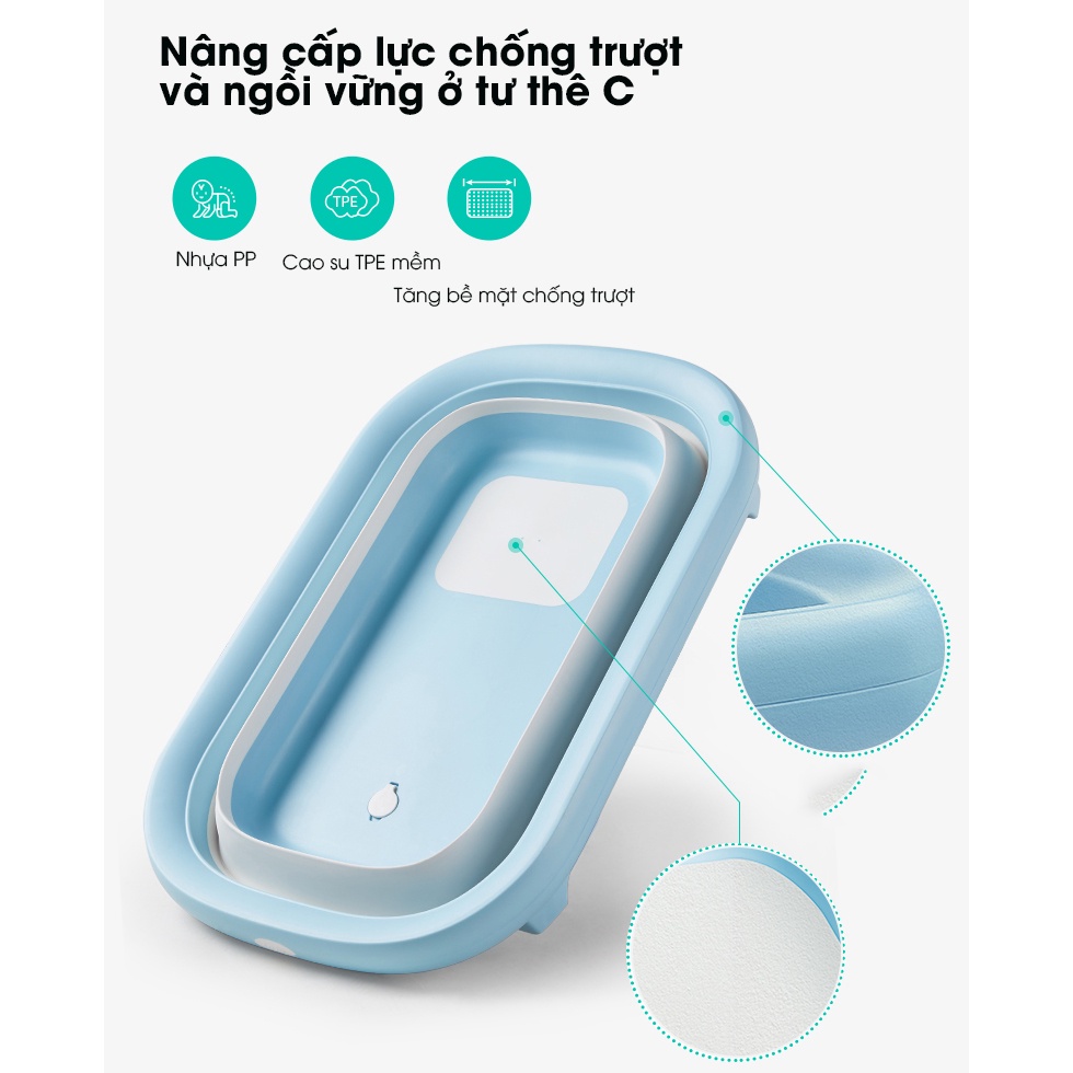 Thau Tắm Gấp Gọn Cho Bé Sơ Sinh Chính Hãng KUB