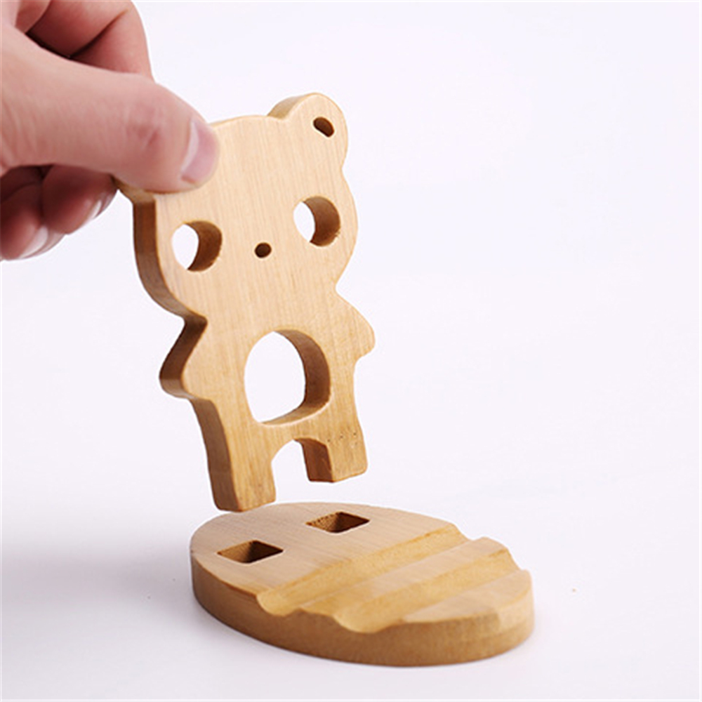 Giá đỡ điện thoại bằng gỗ hình thú vật đáng yêu