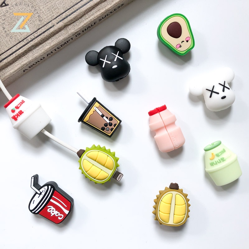 Zymello Nắp đậy cáp dữ liệu  ， Nắp đậy cáp sạc ， Thích hợp cho Nắp bảo vệ cáp sạc iPhone và Android （Không chấp nhận các sản phẩm được chỉ định, giao hàng ngẫu nhiên）
