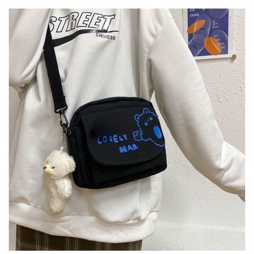 Túi mini đeo chéo Hazin nữ đẹp đi chơi vải canvas cao cấp phong cách thời trang vừa điện thoại Hzm54