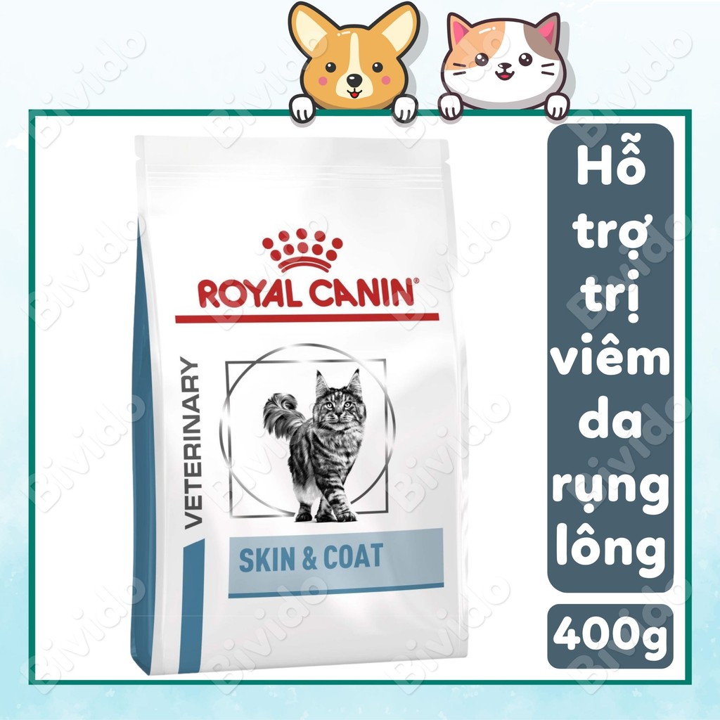 Thức ăn mèo Royal Canin Skin and Coat hỗ trợ viêm da rụng lông 400g - Bivido