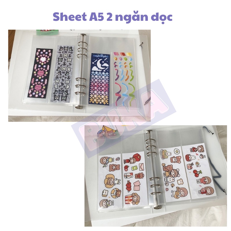 [LẺ] Sheet meet chứa ảnh Buka nhiều kích thước trong suốt 6 lỗ (CHƯA KÈM BÌA) đựng card, banner, strip cho binder