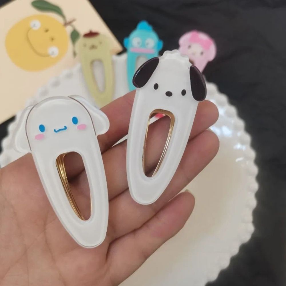 Kẹp tóc bằng acrylic hình cún Cinnamon Melody dễ thương phong cách Hàn Quốc cho nữ