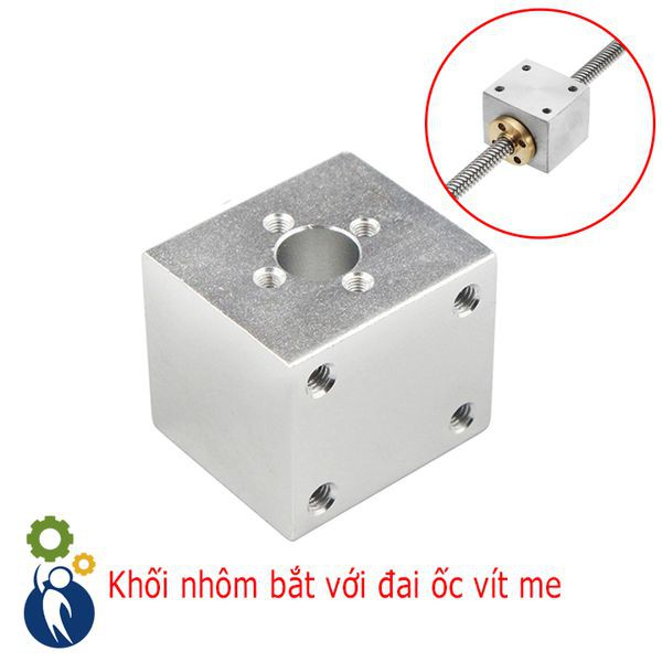 Giá Bắt Đai Ốc Vít Me T8, đường kính lỗ trục 8mm