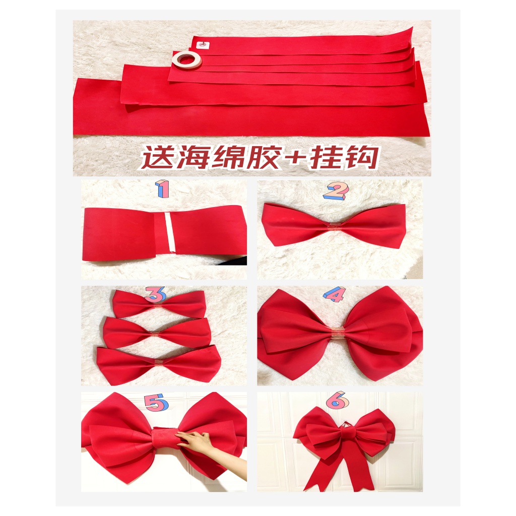 Nơ Bằng Xốp Cỡ Lớn Màu Hồng Dùng Trang Trí Tường diy