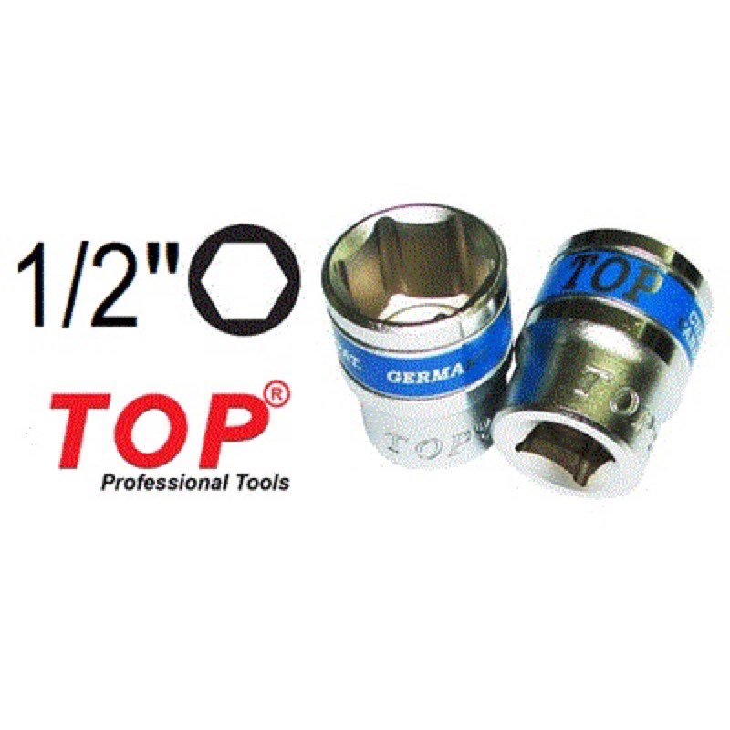 Đầu tuýp 1/2 TOP tiêu chuẩn germany,đầu típ ngắn 1/2 đủ size