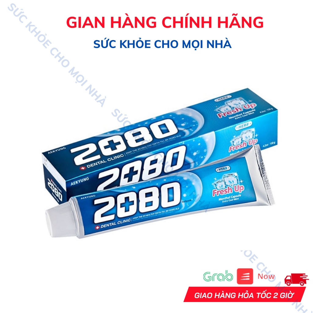 Kem Đánh Răng Hàn Quốc 2080 Người Lớn.Vị Bạc Hà Thơm Mát.Tuýp To 120 gam