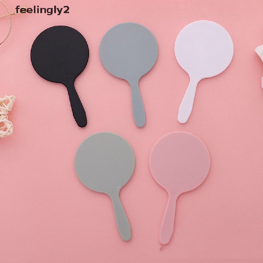 [Hàng mới về] Gương trang điểm cầm tay hình tròn có tay cầm tiện dụng tùy chọn màu sắc