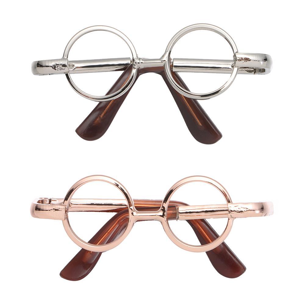 Kính Mắt Gọng Tròn Mini Bằng Vải Bông Dễ Thương Cho Búp Bê BJD 1 / 12