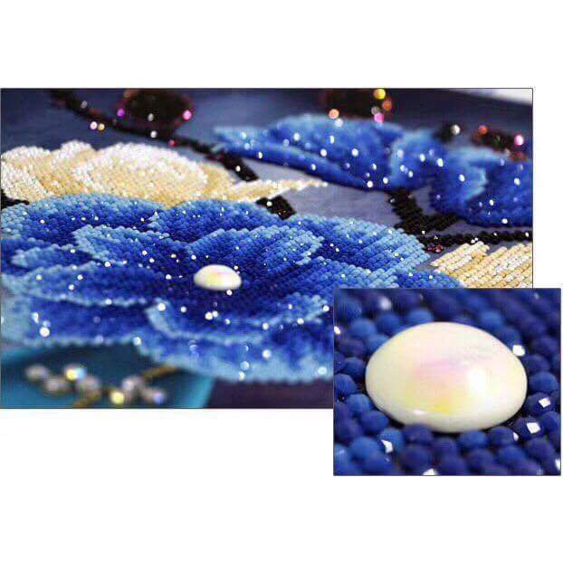 Tranh đính đá Bình Hoa Xanh DF2563 (57x70cm) - chưa đính đá