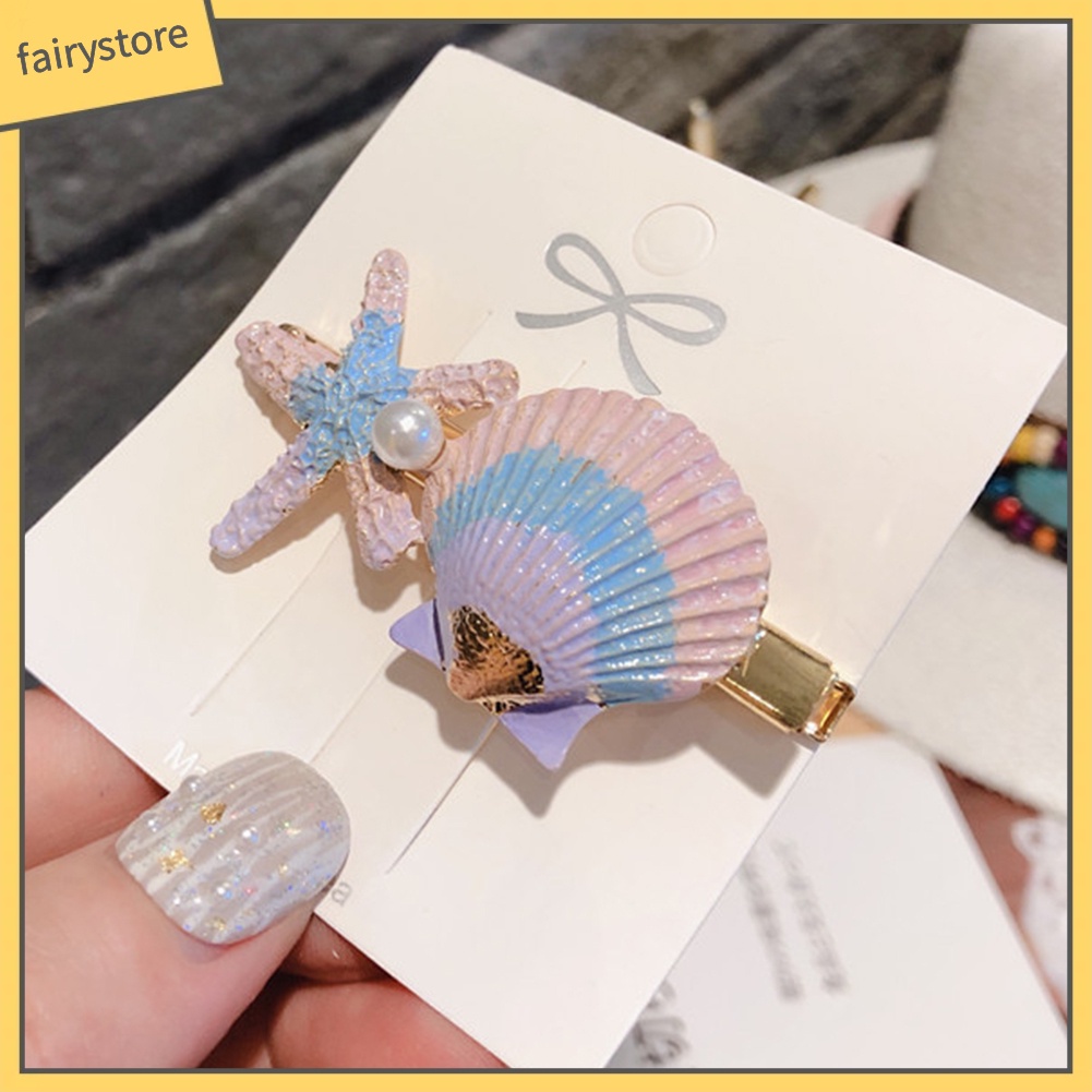 Kẹp tóc họa tiết vỏ sò và sao biển xinh xắn