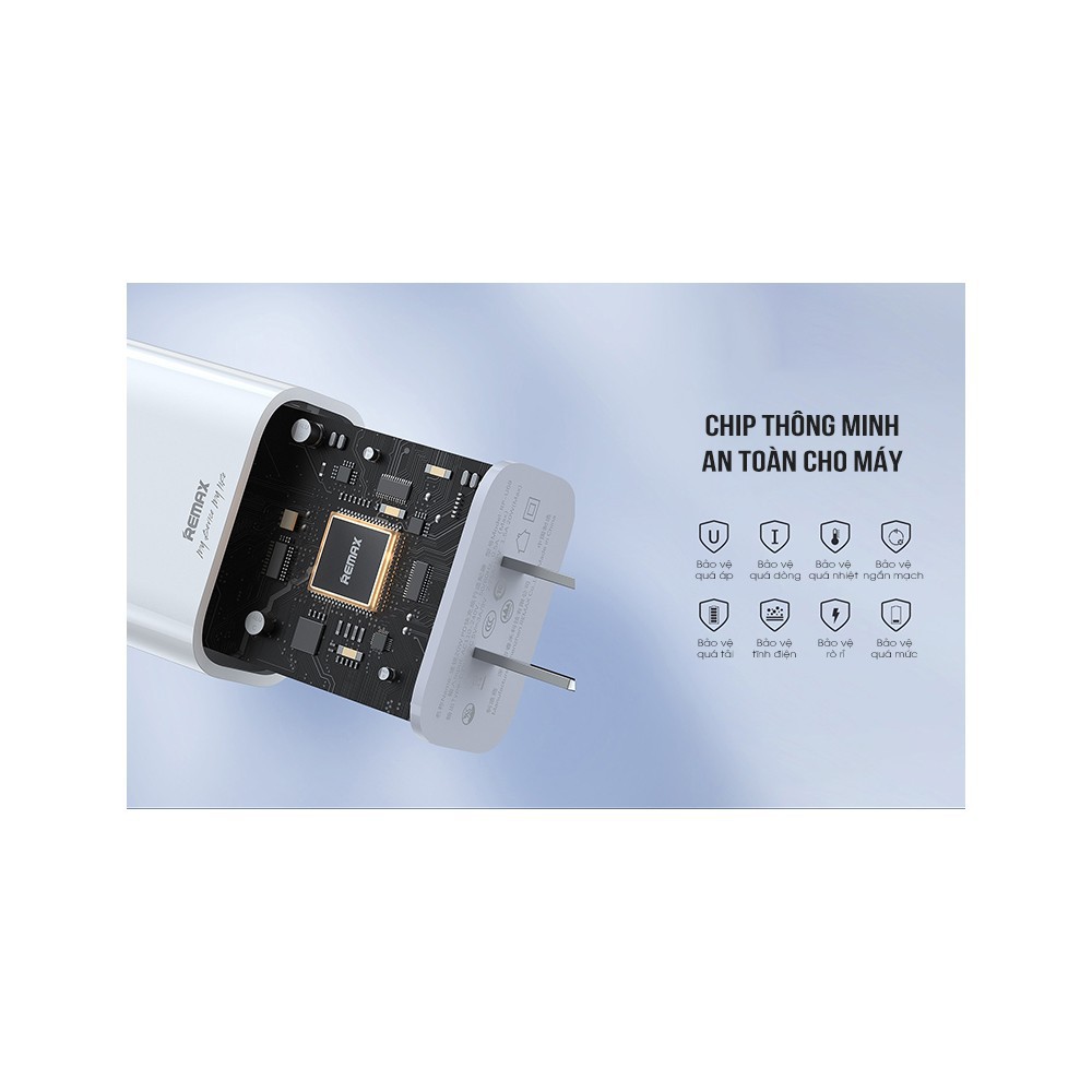 Củ Sạc Nhanh Type C PD 20W Siêu Nhanh Remax RP-U68 Cho Iphone 12 Có IC Bảo Vệ Quá Dòng Quá Áp - Hàng Chính Hãng