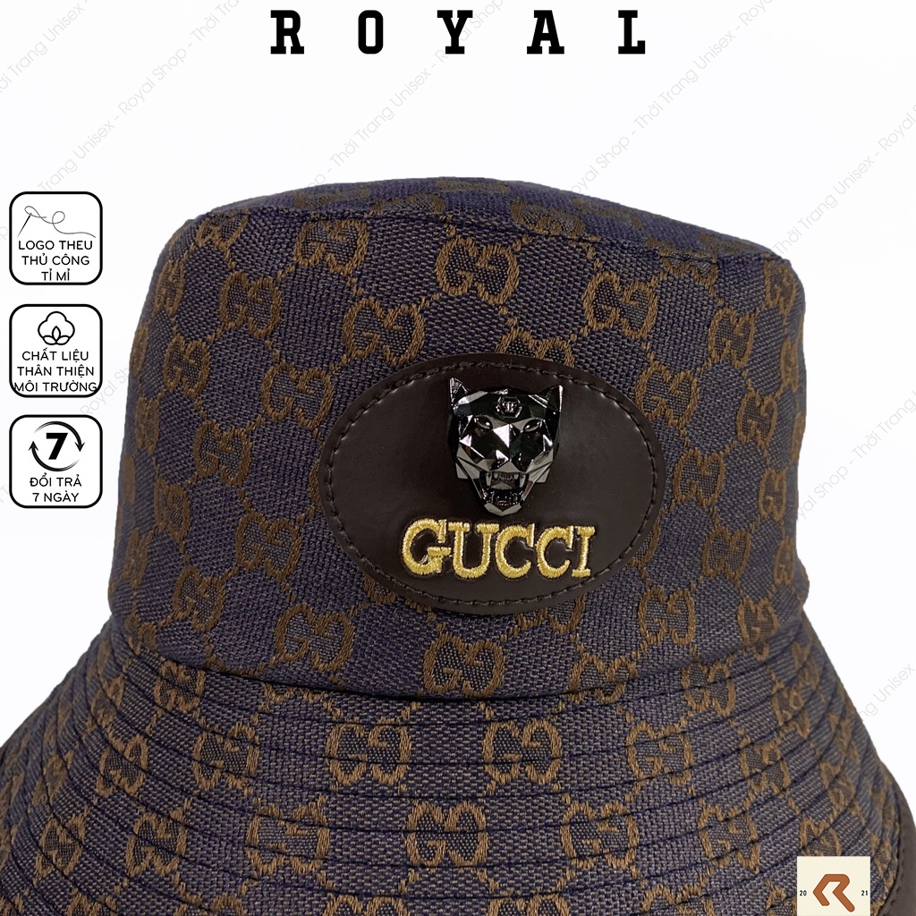 Mũ Bucket gucci Nón Bucket Tai Bèo Nam Nữ GC Vải Kaki Cotton 2 lớp Unisex - Royal Shop