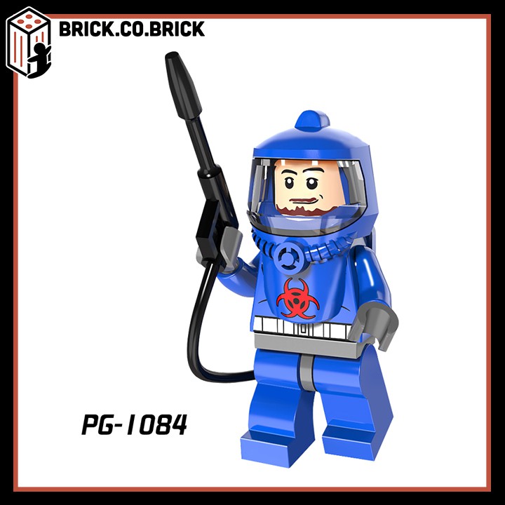 Đồ chơi lắp ráp minifigure nhân vật nhân viên mặc đồ bảo hộ xử lí hóa chất hạt nhân PG8081