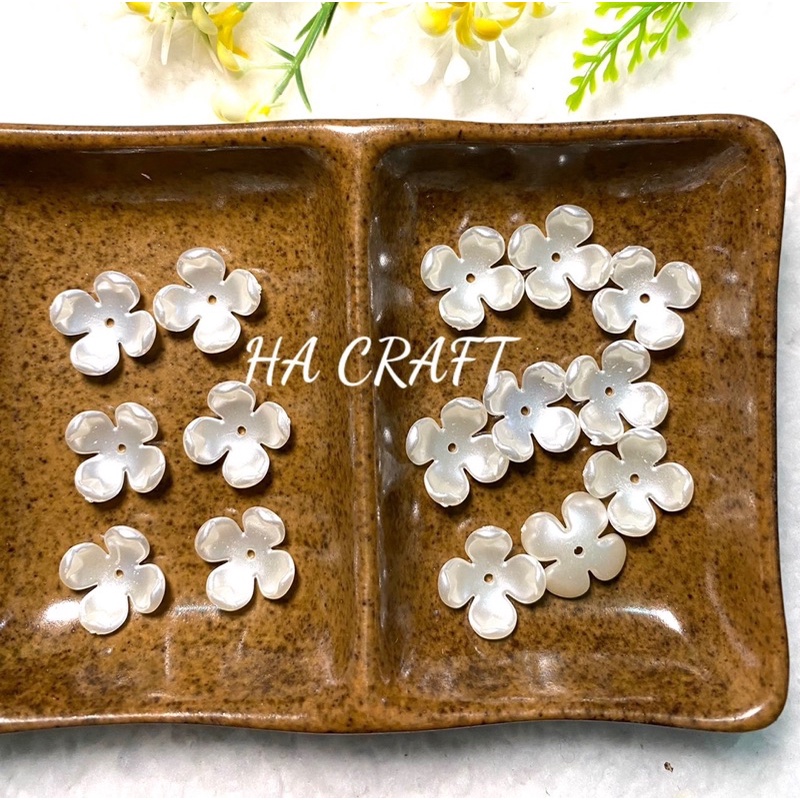 Cánh Hoa nhựa 4 cánh abs 16mm, hoa hạnh phúc trang trí, đồ thủ công, hoa 4 cánh