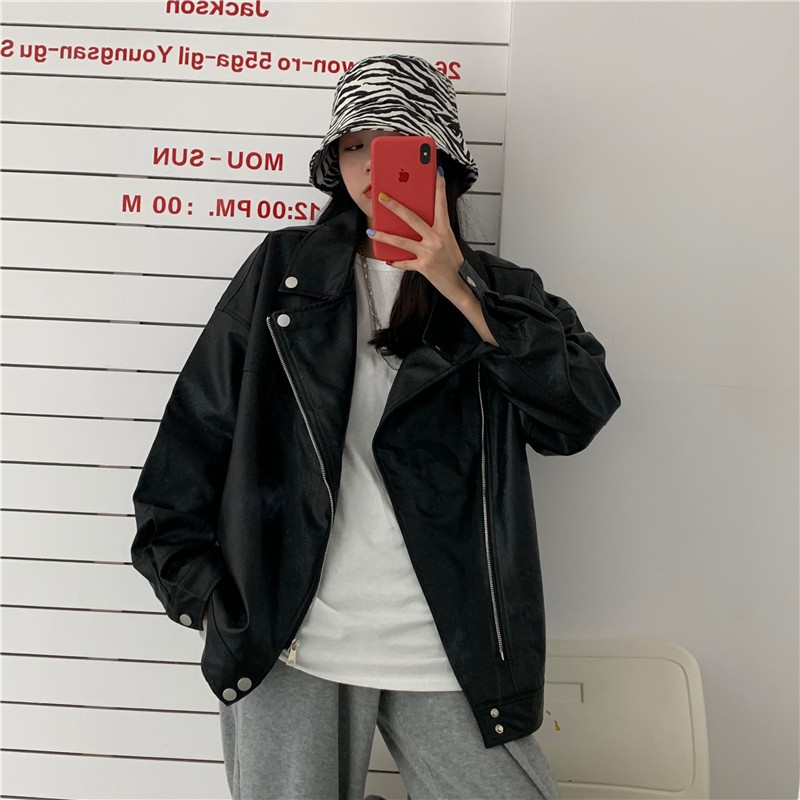 [SẴN] MÃ AK014_ÁO KHOÁC DA NỮ OVERSIZE CHẤT MỀM DÁNG RỘNG THỜI TRANG THU ĐÔNG ULZZANG HÀN QUỐC 2020 | BigBuy360 - bigbuy360.vn
