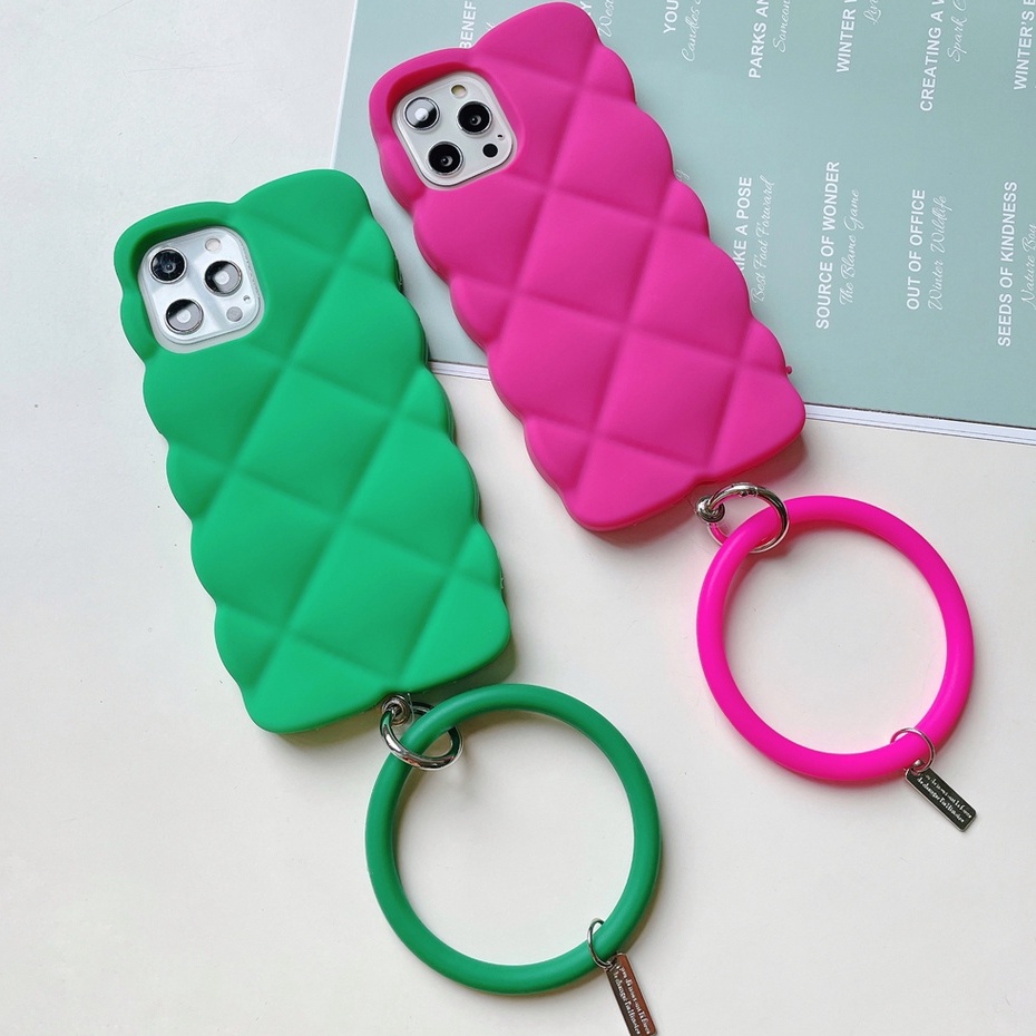 Ốp Điện Thoại Silicon Dẻo Họa Tiết Hoa Hồng 3D Nhiều Màu Kèm Dây Đeo Cho Iphone 13 12 pro max 11 pro max xs max xr x 7 8 plus 6 6s plus