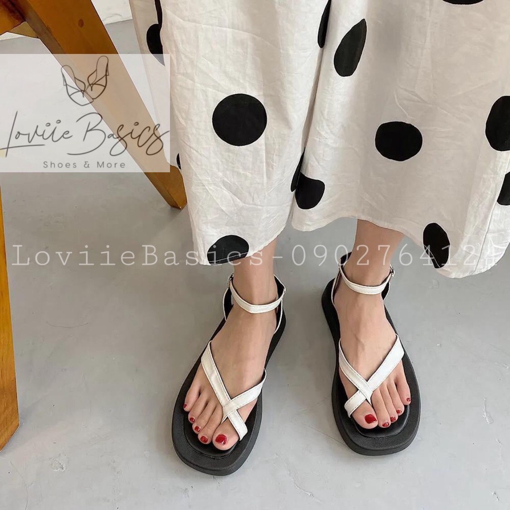 SANDAL NỮ LOVIIE BASICS - GIÀY BỆT THỜI TRANG PHONG CÁ TÍNH QUAI NGANG CHÉO ĐẾ THẤP S220309