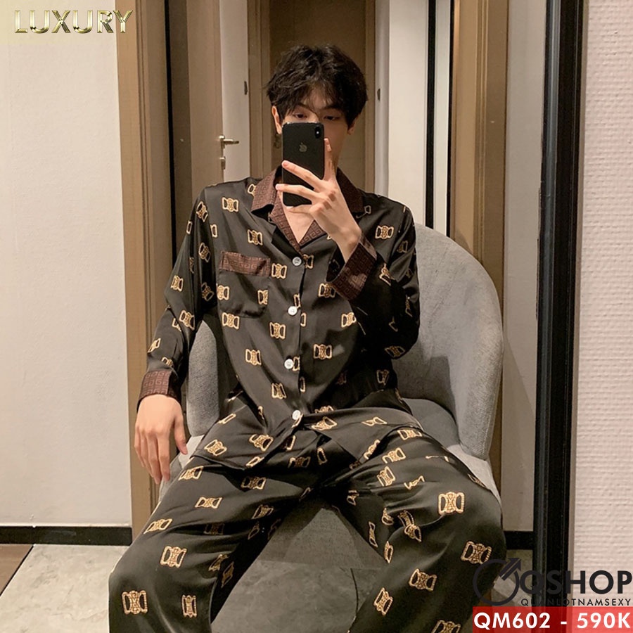 Bộ đồ pijama nam quần dài, tay dài luxury QSHOP QM602