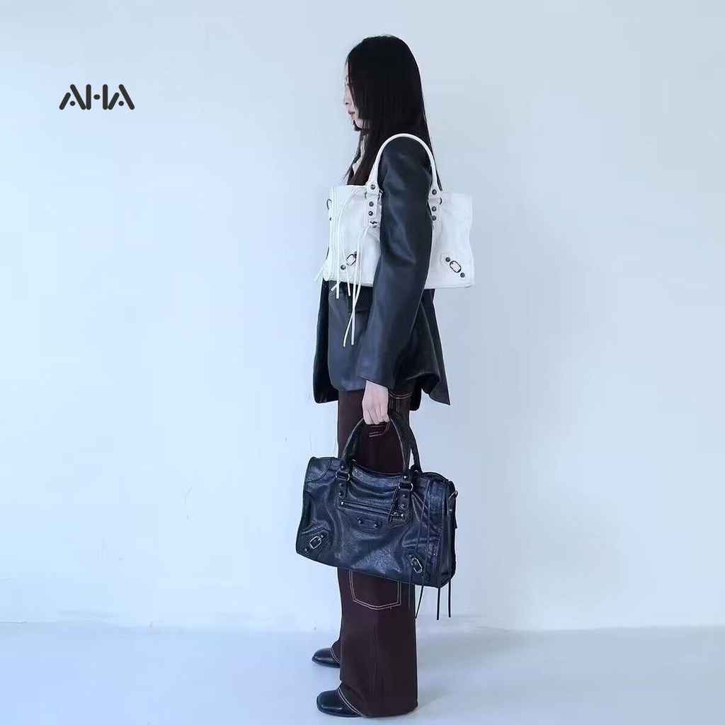 Túi xách đeo một bên AHA official bằng da cỡ lớn phong cách cổ điển hợp thời trang