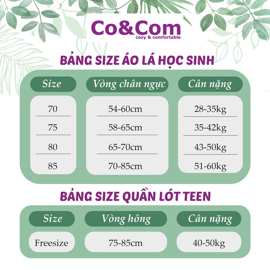 Áo Lá Cho Bé Gái Học Sinh Co&amp;Com AL6010 35-60 Kg Không Đệm Chui Đầu Đan Chéo Cách Điệu