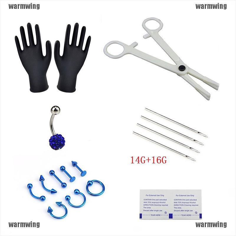 Bộ dụng cụ xỏ khuyên cơ thể 16G và 14G chuyên dụng