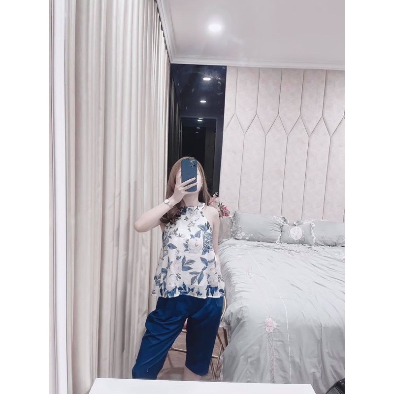 SET YẾM HOA XANH + QUẦN ỐNG SỚ SIÊU HOT
