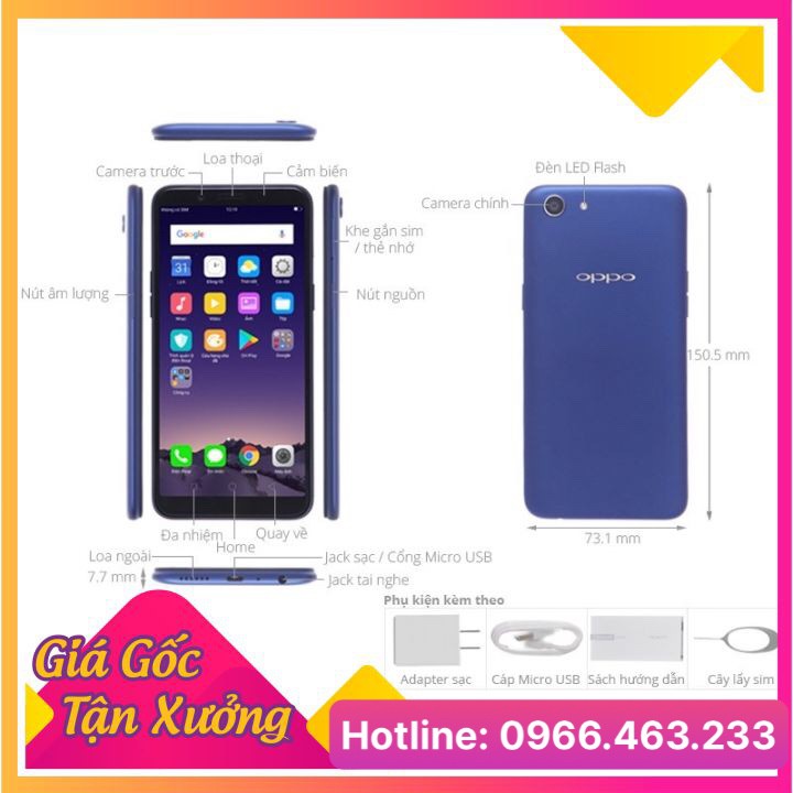 [GIÁ SỐC]Điện Thoại Oppo A83-Ram 3GB/32gb, A83 RAM4/32GB Selfie Cực Đẹp, Bảo Hành 12 Tháng